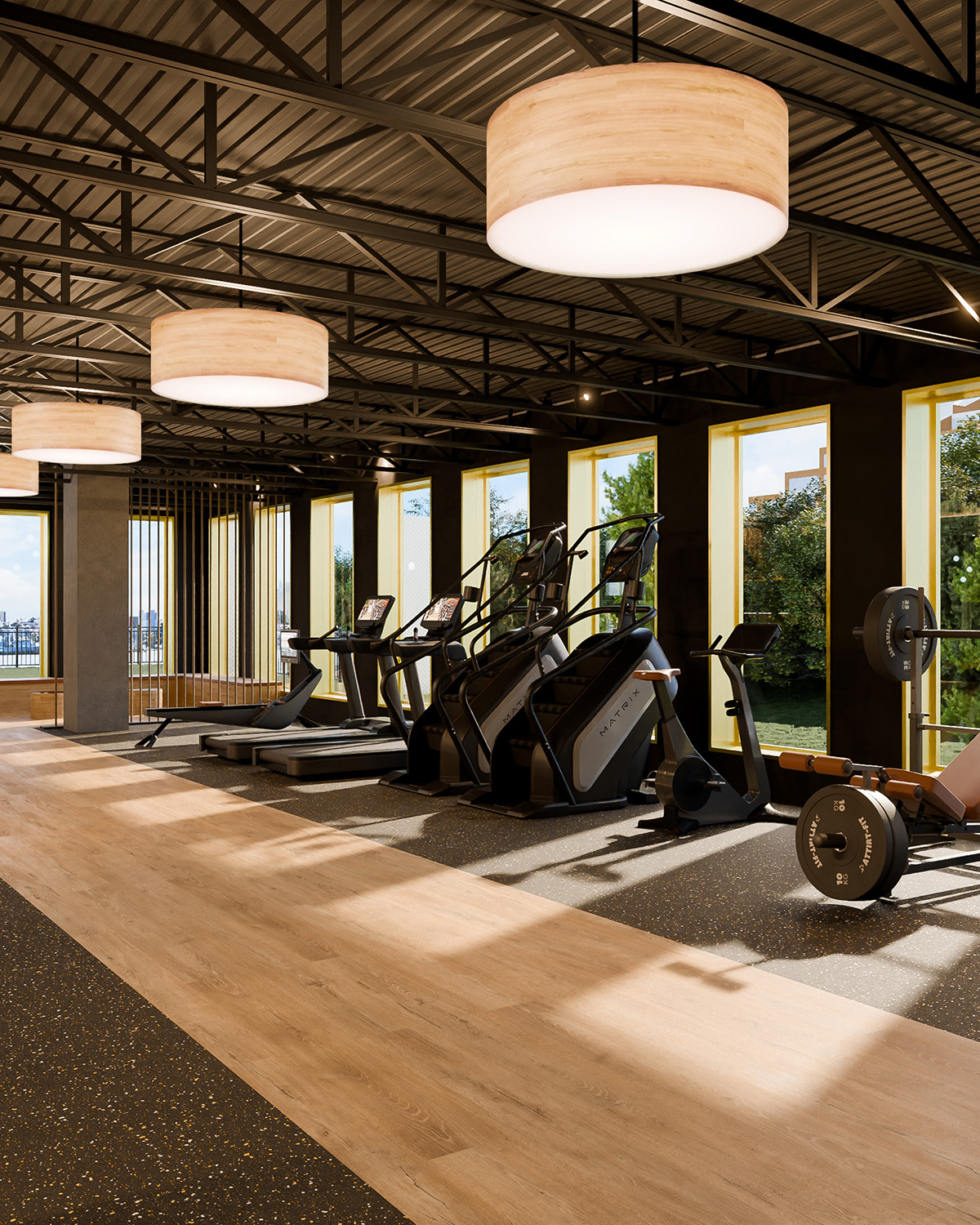 The Kevel gym with view of the Halifax Harbour